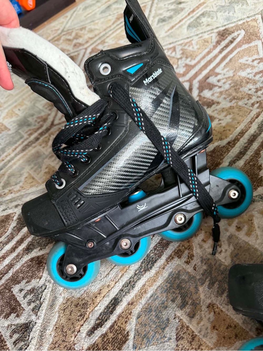 Marsblade Inline Speed Skate - Black with Blue Accents - Picture 4 of 6